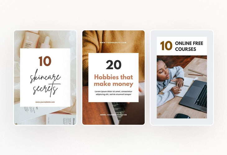Ladystrategist 14 Modern Pinterest Templates for Bloggers and Coaches in All Industries - Editable Canva Template Pack 02 instagram canva templates social media templates etsy free canva templates