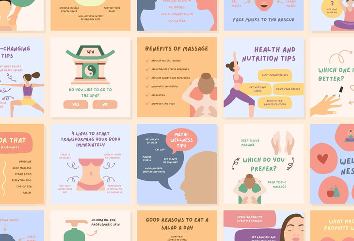 Ladystrategist 20 Beauty and Wellness Instagram Post Canva Templates instagram canva templates social media templates etsy free canva templates
