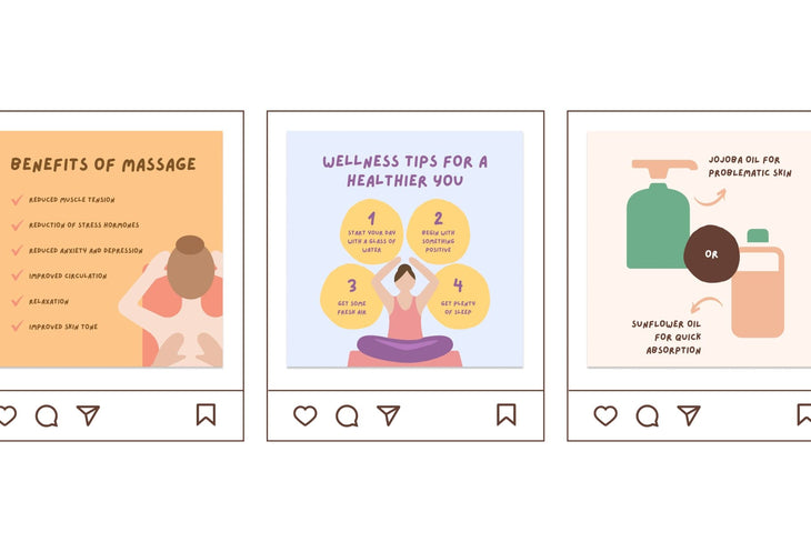 Ladystrategist 20 Beauty and Wellness Instagram Post Canva Templates instagram canva templates social media templates etsy free canva templates