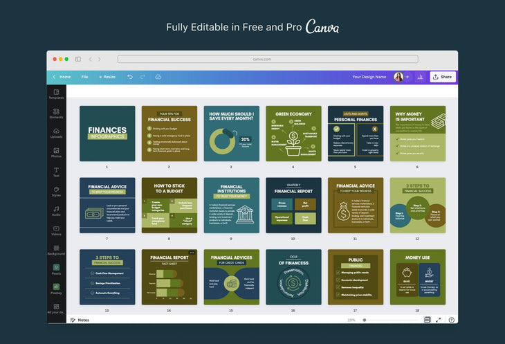 Ladystrategist 20 Finances Infographics Instagram Posts Fully Editable Canva Templates instagram canva templates social media templates etsy free canva templates