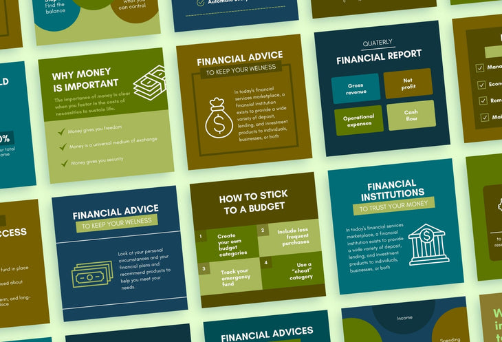 Ladystrategist 20 Finances Infographics Instagram Posts Fully Editable Canva Templates instagram canva templates social media templates etsy free canva templates