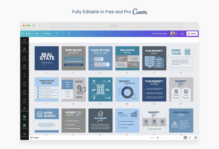 Ladystrategist 20 Real Estate Infographics Instagram Posts Fully Editable Canva Templates V2 instagram canva templates social media templates etsy free canva templates