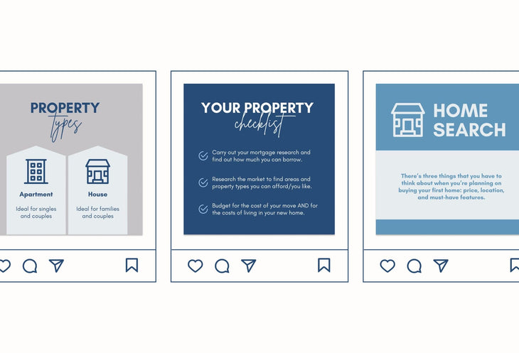 Ladystrategist 20 Real Estate Infographics Instagram Posts Fully Editable Canva Templates V2 instagram canva templates social media templates etsy free canva templates