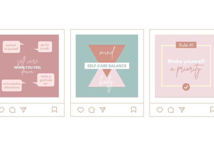 Ladystrategist 20 Self Care Infographics Instagram Posts Fully Editable Canva Templates instagram canva templates social media templates etsy free canva templates