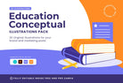 Ladystrategist 20 Unique Education Conceptual Illustrations Fully Editable in Canva instagram canva templates social media templates etsy free canva templates