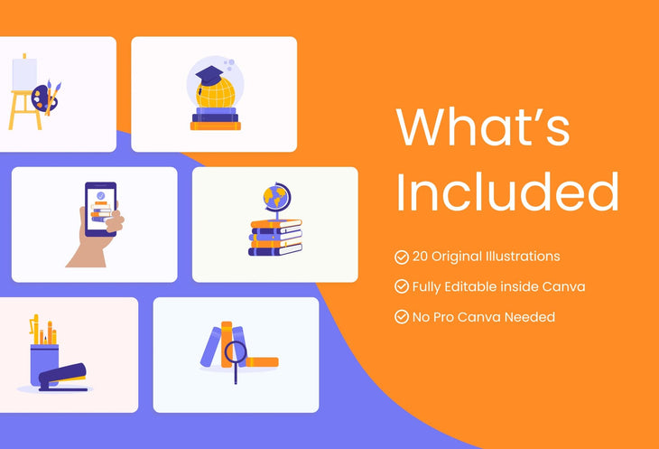 Ladystrategist 20 Unique Education Conceptual Illustrations Fully Editable in Canva instagram canva templates social media templates etsy free canva templates