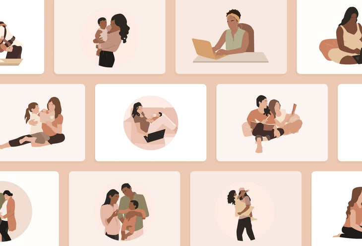 Ladystrategist 20 Unique Mompreneur Mom Boss Illustrations Fully Editable in Canva instagram canva templates social media templates etsy free canva templates