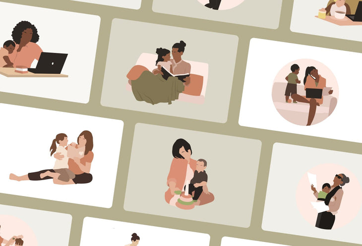 Ladystrategist 20 Unique Mompreneur Mom Boss Illustrations Fully Editable in Canva instagram canva templates social media templates etsy free canva templates