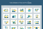 Ladystrategist 20 Unique Privacy and Big Data Conceptual Illustrations Fully Editable in Canva instagram canva templates social media templates etsy free canva templates