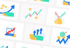 Ladystrategist 20 Unique Stock Market Conceptual Illustrations Fully Editable in Canva instagram canva templates social media templates etsy free canva templates