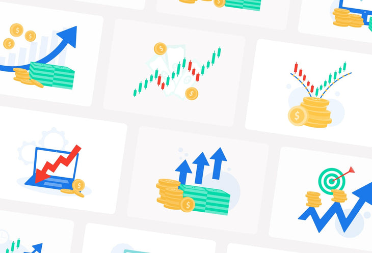 Ladystrategist 20 Unique Stock Market Conceptual Illustrations Fully Editable in Canva instagram canva templates social media templates etsy free canva templates