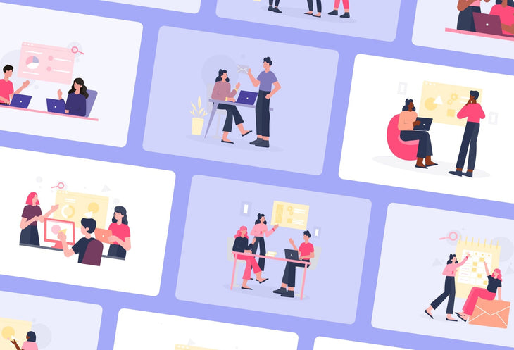 Ladystrategist 20 Unique Teamwork Illustrations Fully Editable in Canva instagram canva templates social media templates etsy free canva templates