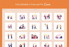 Ladystrategist 20 Unique Teamwork Illustrations Fully Editable in Canva instagram canva templates social media templates etsy free canva templates