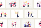 Ladystrategist 20 Unique Teamwork Illustrations Fully Editable in Canva instagram canva templates social media templates etsy free canva templates