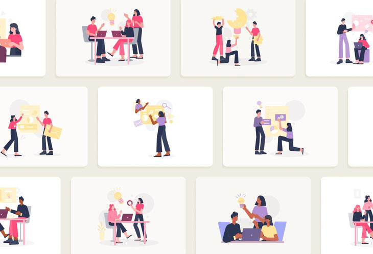 Ladystrategist 20 Unique Teamwork Illustrations Fully Editable in Canva instagram canva templates social media templates etsy free canva templates