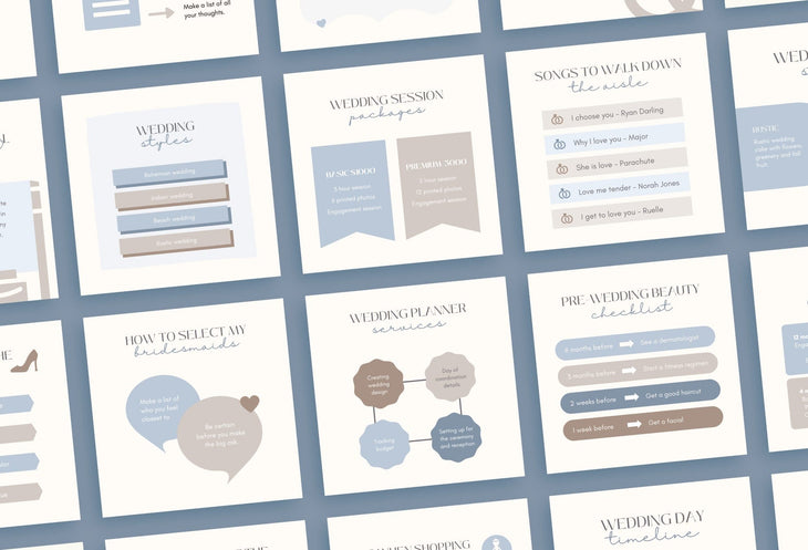 Ladystrategist 20 Wedding Infographics Instagram Posts Fully Editable Canva Templates V2 instagram canva templates social media templates etsy free canva templates