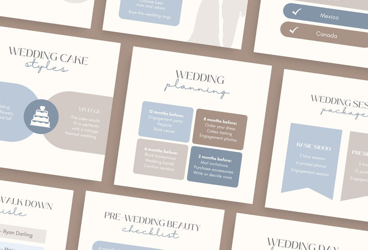 Ladystrategist 20 Wedding Infographics Instagram Posts Fully Editable Canva Templates V2 instagram canva templates social media templates etsy free canva templates