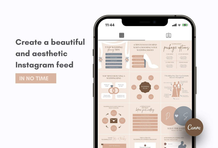 Ladystrategist 20 Wedding Tips and Infographics - Instagram Engagement Posts - Fully Editable Canva Templates instagram canva templates social media templates etsy free canva templates