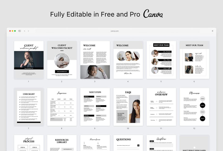 Ladystrategist 21 Page Client Welcome Packet for Coaches Editable Canva Template Soho Collection instagram canva templates social media templates etsy free canva templates