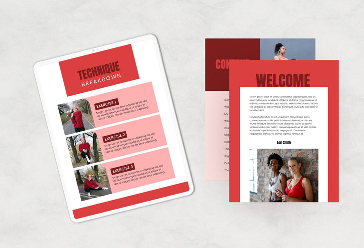 Ladystrategist 21 Page Workout Program Ebook Carnelian Canva Templates instagram canva templates social media templates etsy free canva templates