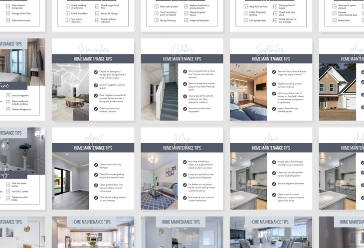 Ladystrategist 24 Real Estate Realtor Monthly Maintenance - Instagram Post Canva Templates instagram canva templates social media templates etsy free canva templates