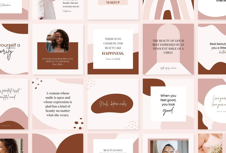 Ladystrategist 30 Beauty Quotes - Instagram Post Canva Templates instagram canva templates social media templates etsy free canva templates