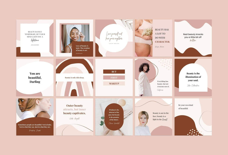 Ladystrategist 30 Beauty Quotes - Instagram Post Canva Templates instagram canva templates social media templates etsy free canva templates