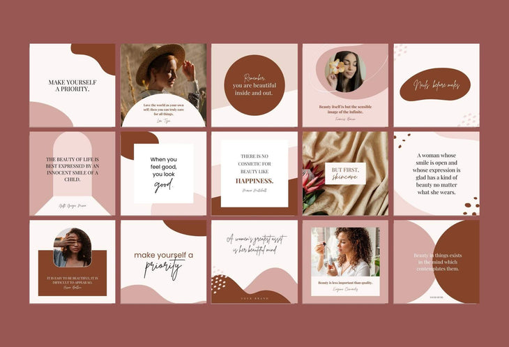 Ladystrategist 30 Beauty Quotes - Instagram Post Canva Templates instagram canva templates social media templates etsy free canva templates
