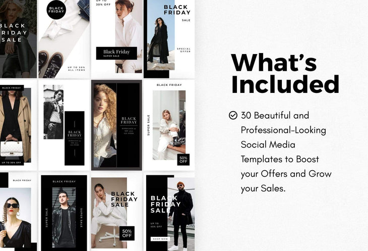 Ladystrategist 30 Black Friday Instagram Promo Stories Canva Templates instagram canva templates social media templates etsy free canva templates