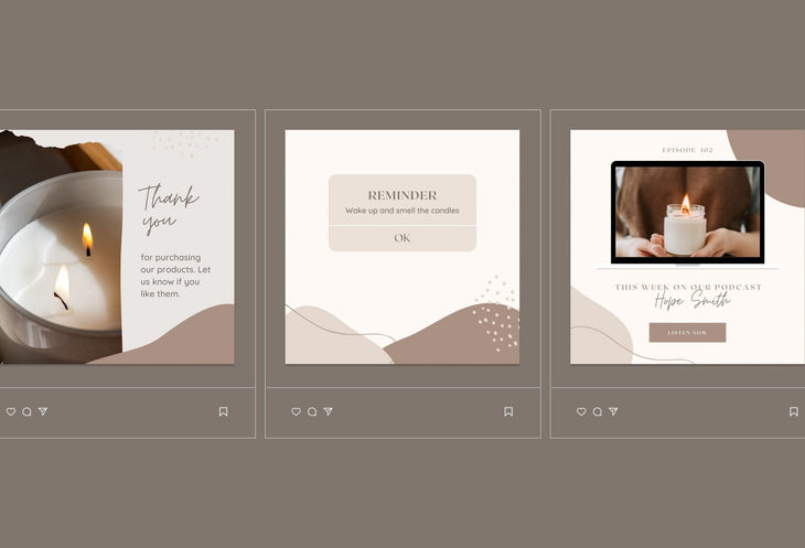 Ladystrategist 30 Candle Makers Instagram Post Canva Templates instagram canva templates social media templates etsy free canva templates