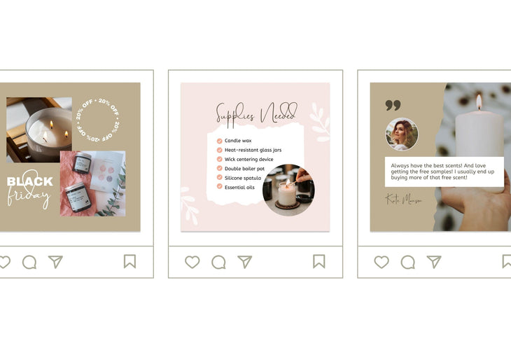 Ladystrategist 30 Candle Makers Instagram Post Canva Templates V2 instagram canva templates social media templates etsy free canva templates