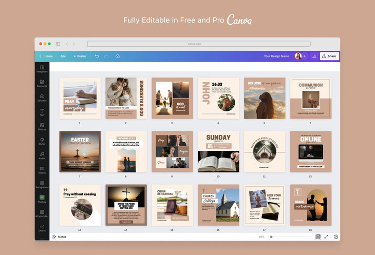 Ladystrategist 30 Christian Instagram Post Canva Templates instagram canva templates social media templates etsy free canva templates