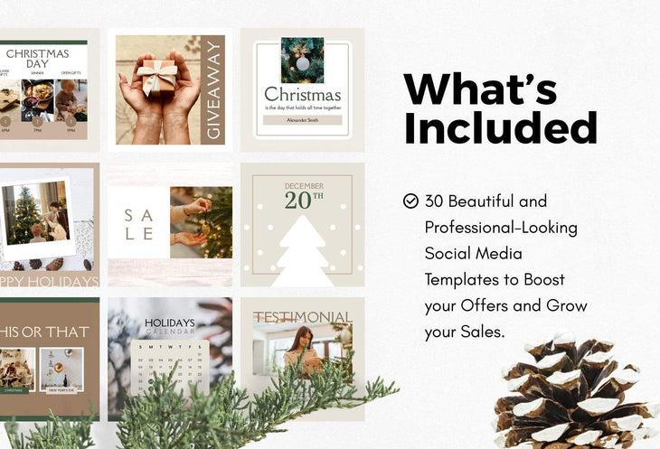 Ladystrategist 30 Christmas Instagram Post Canva Templates instagram canva templates social media templates etsy free canva templates