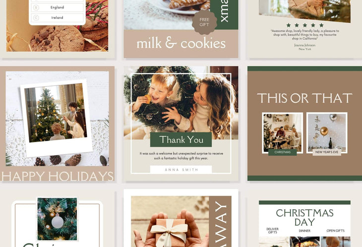 Ladystrategist 30 Christmas Instagram Post Canva Templates instagram canva templates social media templates etsy free canva templates