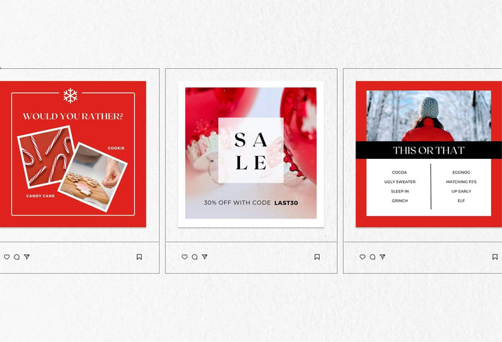 Ladystrategist 30 Christmas Instagram Post Canva Templates V4 instagram canva templates social media templates etsy free canva templates