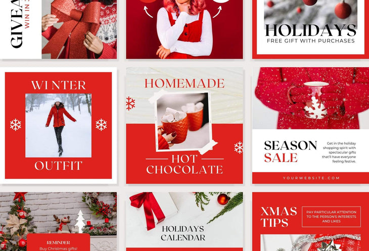 Ladystrategist 30 Christmas Instagram Post Canva Templates V4 instagram canva templates social media templates etsy free canva templates