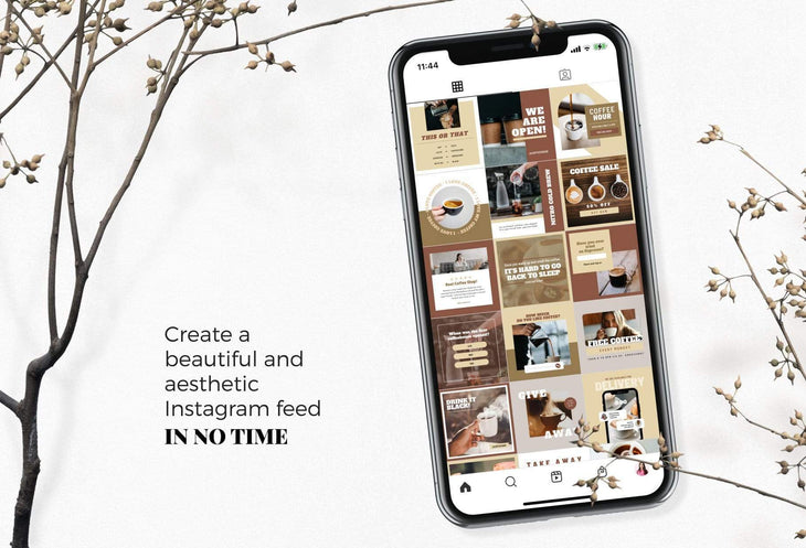 Ladystrategist 30 Coffeehouse Instagram Post Canva Templates instagram canva templates social media templates etsy free canva templates