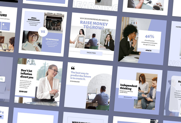 Ladystrategist 30 Entrepreneur Instagram Post Canva Templates instagram canva templates social media templates etsy free canva templates