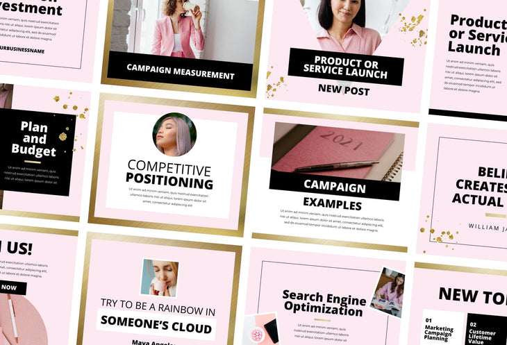 Ladystrategist 30 Facebook Post Canva Templates instagram canva templates social media templates etsy free canva templates