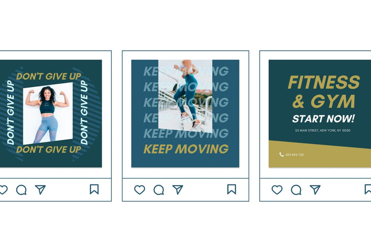 Ladystrategist 30 Fitness Instagram Post Canva Templates V2 instagram canva templates social media templates etsy free canva templates