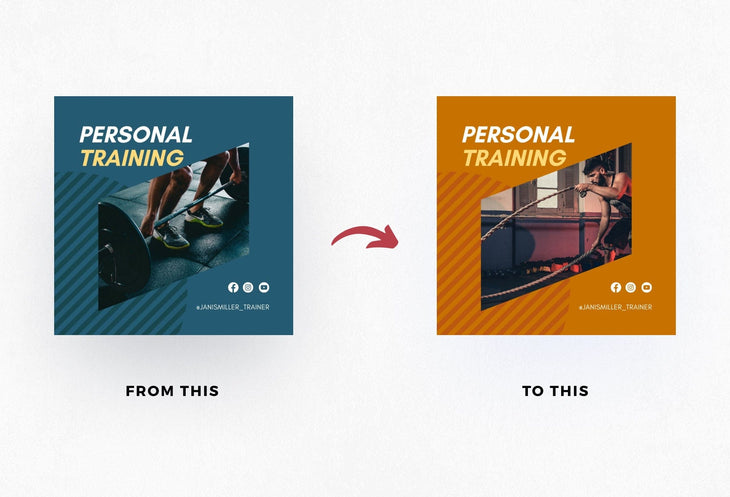 Ladystrategist 30 Fitness Instagram Post Canva Templates V2 instagram canva templates social media templates etsy free canva templates
