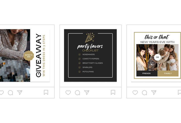 Ladystrategist 30 Golden New Year Instagram Post Canva Templates instagram canva templates social media templates etsy free canva templates