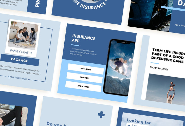 Ladystrategist 30 Insurance Instagram Post Canva Templates V2 instagram canva templates social media templates etsy free canva templates