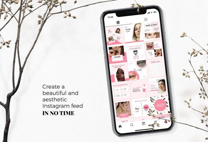 Ladystrategist 30 Lash Tech Instagram Post Canva Templates instagram canva templates social media templates etsy free canva templates