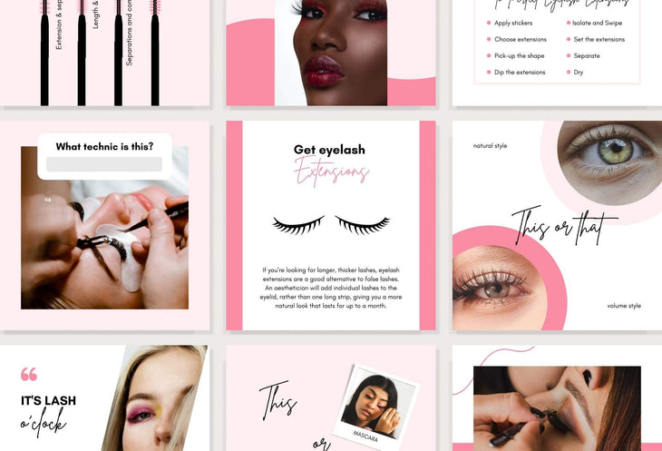 Ladystrategist 30 Lash Tech Instagram Post Canva Templates instagram canva templates social media templates etsy free canva templates