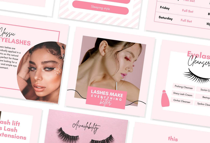 Ladystrategist 30 Lash Tech Instagram Post Canva Templates instagram canva templates social media templates etsy free canva templates