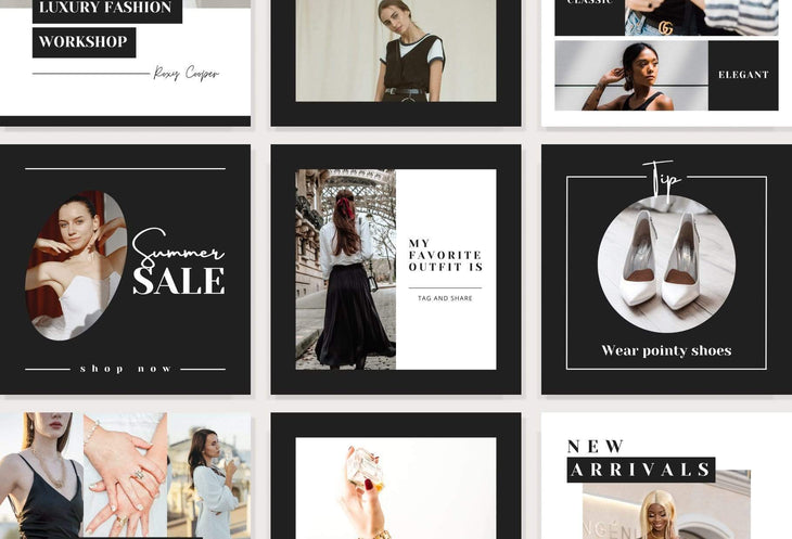 Ladystrategist 30 Luxury Fashion Instagram Post Canva Templates instagram canva templates social media templates etsy free canva templates