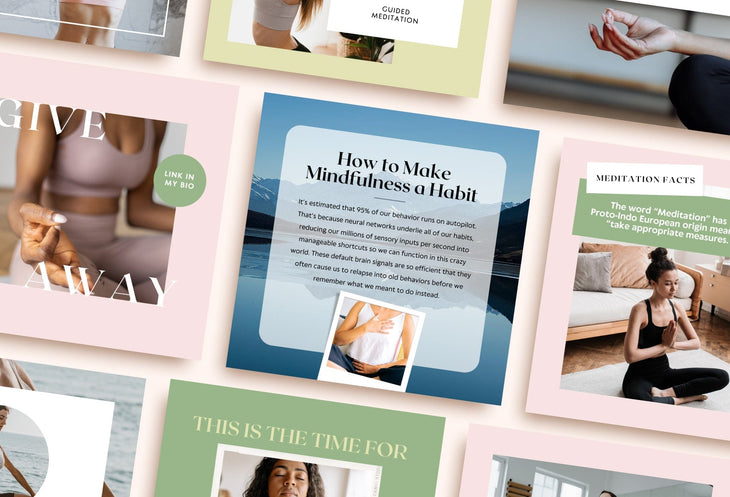 Ladystrategist 30 Meditation Instagram Post Canva Templates instagram canva templates social media templates etsy free canva templates