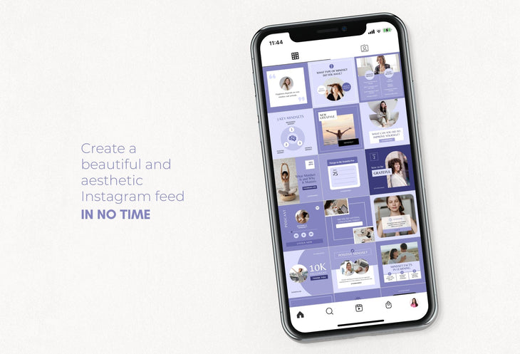 Ladystrategist 30 Mindset Instagram Post Canva Templates V2 instagram canva templates social media templates etsy free canva templates