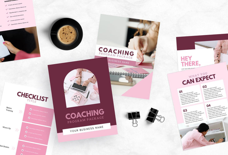 Ladystrategist 30-Page Coaching Program Package Canva Template Amaranth Style instagram canva templates social media templates etsy free canva templates